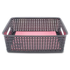 Plastic Weave Bins, 7-3/8"x10"x8-1/4", Black