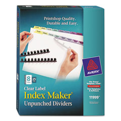 Tab Dividers,Laser/Inkjet,8-Tab,25 ST/BX,11"x8-1/2",Multi