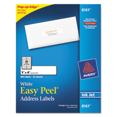 Inkjet Labels, Mailing, 1"x4", 500/PK, White