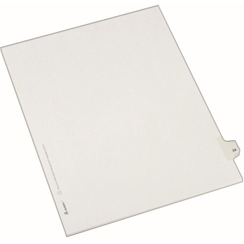 Legal Index, Side Tab 29, 8-1/2"x11", 25/PK, 1/25 Cut