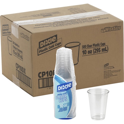 Cold Drink Cups, 10 oz., 500/CT, Clear Plastic