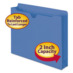 File Jackets, 2" Expansion, Letter, 50/BX, Blue