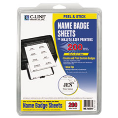 Laser/Inkjet Badges, 3-1/2"x2-1/4", 200/BX, Plain White