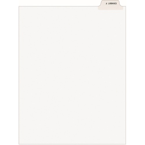 Divider, "Exhibit F", Bottom Tab, 8-1/2"x11", 25/PK, White