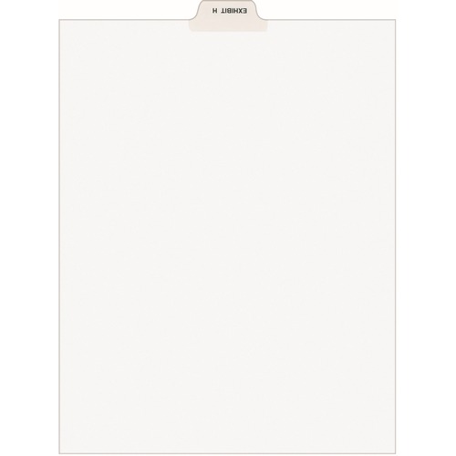 Divider, "Exhibit H", Bottom Tab, 8-1/2"x11", 25/PK, White