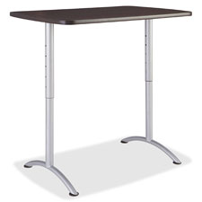 Rectangle ARC Table, Adj, 30"x48", Gray Walnut/Silver