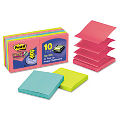 Pop-up Note Refills,3"x3",90 Shts/PD,10/PK,AST Jewel