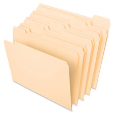 Folder, Letter, 1/5 Cut Assorted Tab, 1-Ply, 100/BX, Manila