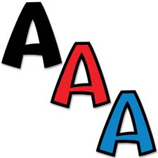 Pin-up Ready Letters, 4", Pre-punched, Blue