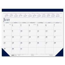 Academic Desk Pad, 17"x22', 14Mths Jul-Aug, Blue