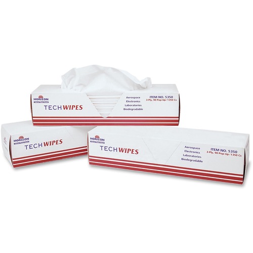 Wipes,3-Ply,Medium/Light Duty,15-1/4"x16-1/2",270/BX,White