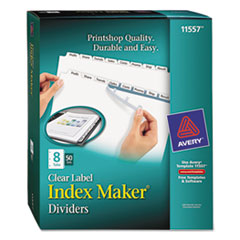 Index Maker, Laser, Punched, 8-Tabs, 50 ST/BX, 8-1/2"x11",CL