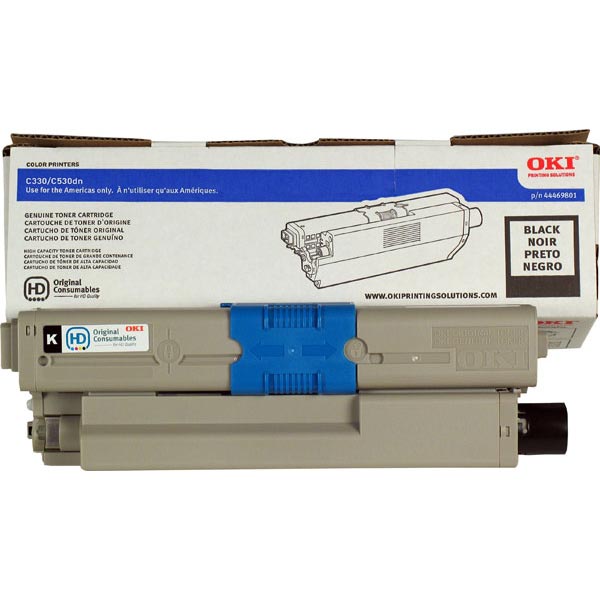 Genuine OEM Okidata 44469801 Black Toner Cartridge (3500 page yield)