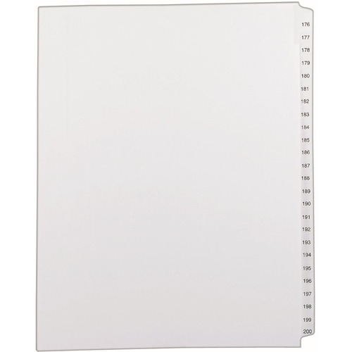 Collated Dividers,176-200, Side Tab, 11"x8-1/2", 25/Set, WE