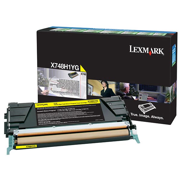 Genuine OEM Lexmark X748H1YG High Yield Yellow Return Program Toner (10000 Page Yield)