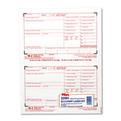 Laser W-2 Forms, 6 Part Kit, 8-1/2"x5-1/2", 50/PK, White