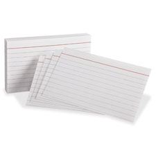 Index Ruled Cards, 3"x5", 300/PK, White