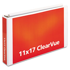 Clearvue D-Ring Binders, 11"x17", 2" Capacity, White