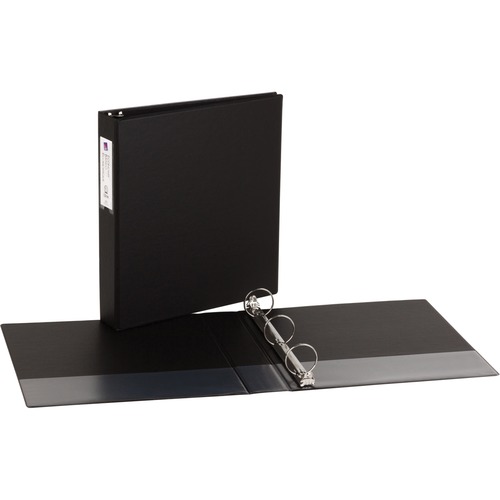 Economy Ring Binder W/Labelholder, 1-1/2" Capacity, Black