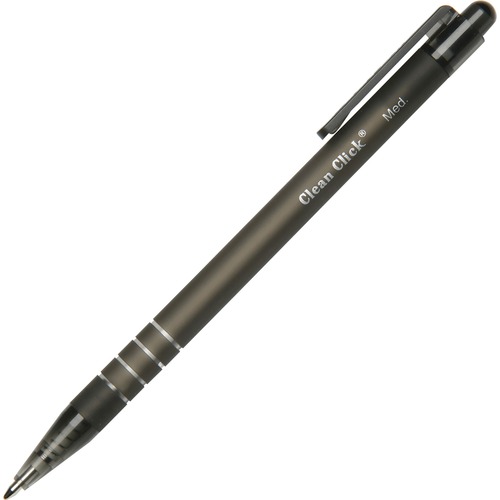 Ballpoint Pen, Rubberized, Nonrefillable, Med Pt, BK