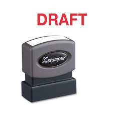 Draft Ink Stamp, 1/2"x1-5/8", Red Ink