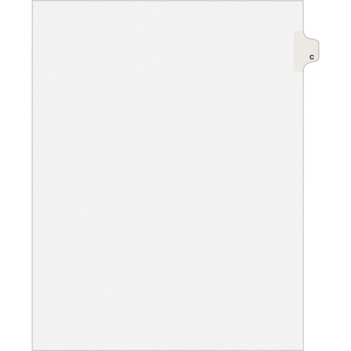 Legal Divider W/Letter "C", Side Tab, 11"x8-1/2", 25/PK