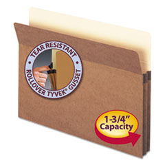 File Pocket, 1-3/4"Exp, Straight Cut, Ltr, 25/BX, RDR