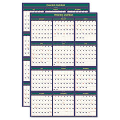 Wall Calendar Poster,4 Seasons,Laminated,18 Mths.,24"x37"