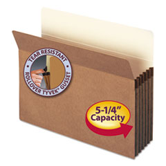 File Pocket, 5-1/4"Exp, Straight Cut, Ltr, 50/BX, RDR