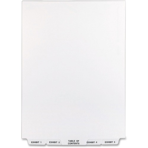 Legal Exhibit Dividers, Bottom Tab, 1-25, 11"x8-1/2", White