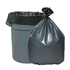 Trash Can Liners, 55-60 Gal, 1.55 mil, 39"x56", 25/CT, Gray