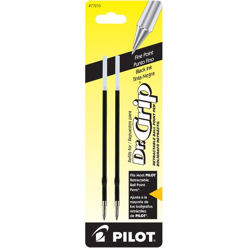 Retractable Refill, Fine Point, 2/PK, Black Ink