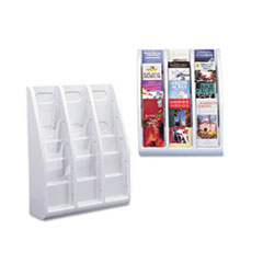 Pamphlet Holders, 12 Pocket, 15-3/4"x5"x19-3/4",Gray
