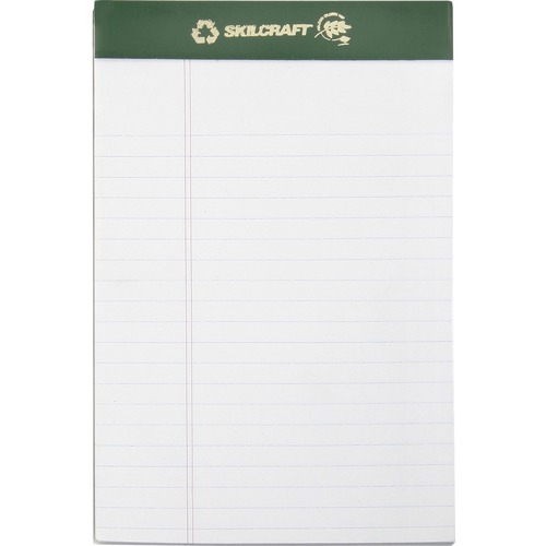Writing Pad,Perf, 5/16" Ruled, 50Sht, Jr-Size, 5"x8", WE