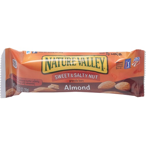 Nut Granola Bars, Sweet/Salty, 1.2oz, 16/BX, Almond