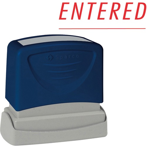 ENTERED Title Stamp, 1-3/4"x5/8", Red Ink