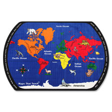 Maps That Teach Rug, 7'x6"x12', Multi