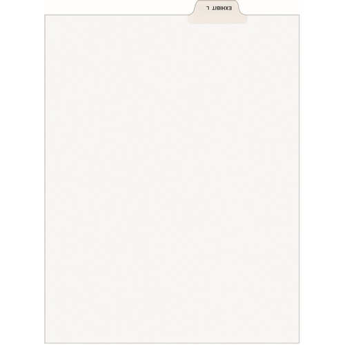 Divider, "Exhibit L", Bottom Tab, 8-1/2"x11", 25/PK, White