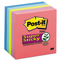 Super Sticky Pads,3"x3",5/PK,90/Sheet Pad,Assorted