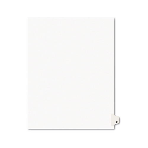 Legal Divider W/Letter "Z", Side Tab, 11"x8-1/2", 25/PK