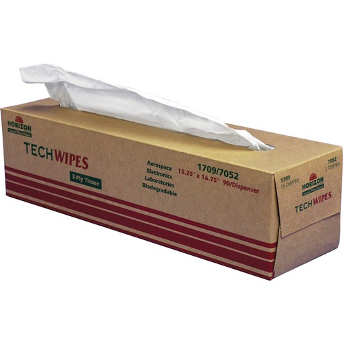 Wipe Towel, Low Lint, 3-Ply, 15-1/4"x16-1/2", 1350/BX, White