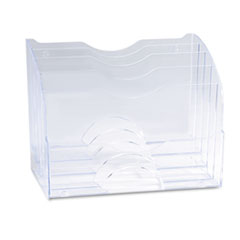 Desk Organizer, 2-Way, 13-5/8"x8-3/4"x10-3/8", Clear