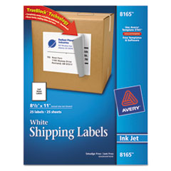 Inkjet Labels, Full Sheet, Permanent, 8-1/2"x11", 25/PK, WE