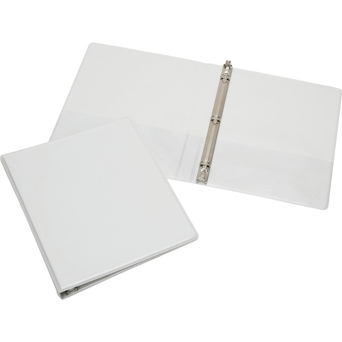 3-Ring Binder, Round,1/2" Capacity, Holds 8-1/2"x11", White