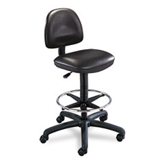 Precision Drafting Chair, 25"x25"x42"-54", Black Vinyl