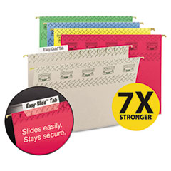 Hanging Folder w/Slide Tab, 1/3Tab Cut, Letter, 15/PK, Asst