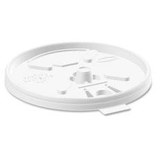 Lids,for Foam Cups,Fold Tab, 12 oz.,1000/CT, White