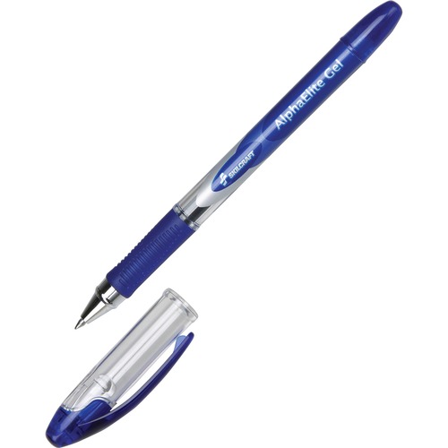 Gel Pen, .7mm, Medium Point, Clear Barrel/Blue Ink