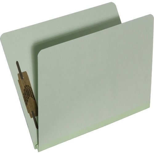 File Folder, Full Top Tab,2- 1"Fasteners, Letter, 25/BX,LtGN