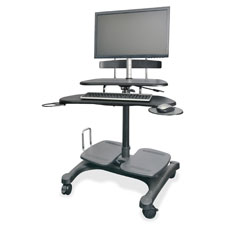 Height Adj Mobile Workstation, 27-1/2"x25"x48-1/2", BK